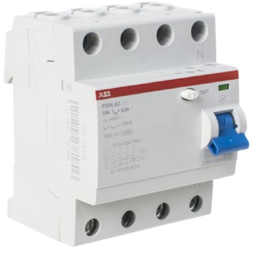 Выключатель дифференциального тока УЗО ABB F204AS 4п 100А 100мА 6,0кА тип A-S картинка